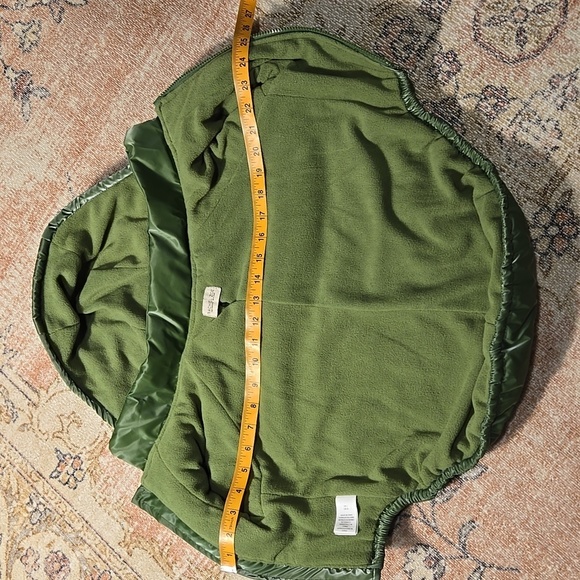 Rachel Zoe Shiny Green Fleece Lined Removeable Hood Back Pocket Dog Coat Sz L - Picture 13 of 13